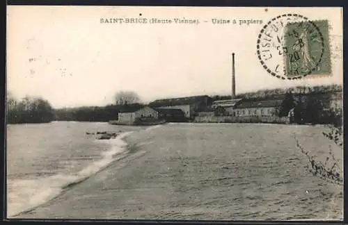 AK Saint-Brice, Usine à papiers et rivière adjacente