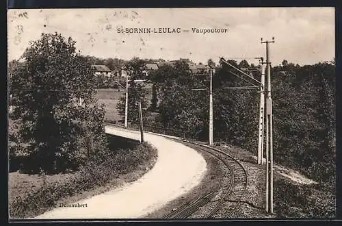 AK St.-Sornin-Leulac, Vaupoutour, Vue sur la voie ferrée et paysage rural