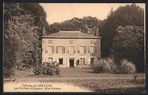 AK Gentaud, Château de Gentaud entouré de verdure à St-Paul-d`Eyjeaux