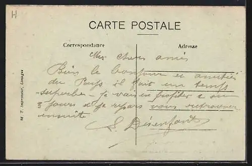 AK Saint-Sulpice-Laurière, La Papeterie vue du Sentier de Saint-Sulpice