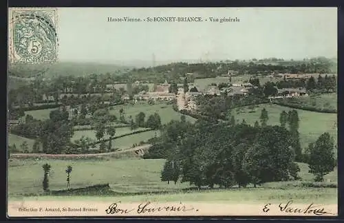 AK Saint-Bonnet-Briance, Vue générale du village en Haute-Vienne