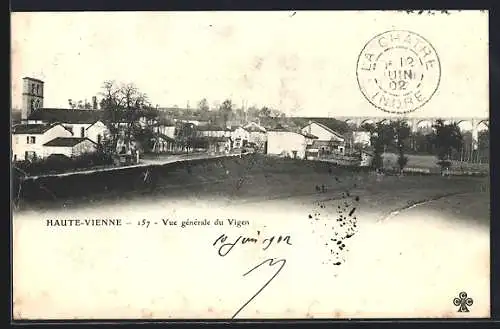 AK Le Vigen, Vue générale du village et du viaduc