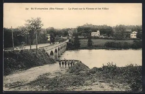 AK Saint-Victurnien, Le Pont sur la Vienne et les Villas