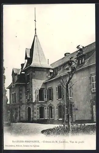 AK St-Léger-Magnazeix, Château de M. Gaultier, Vue de profil