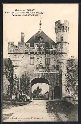 AK Azat-le-Ris, Entrée du Château de Ris-Chauveron