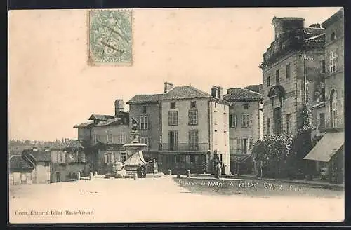 AK Onet, Place du Marché à Hélias avec bâtiments historiques