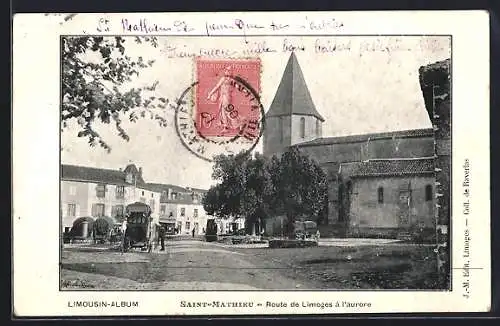 AK Saint-Mathieu, Route de Limoges à l`aurore