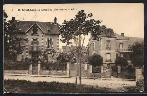 AK Saint-Sulpice-Laurière, Villas élégantes et jardin verdoyant