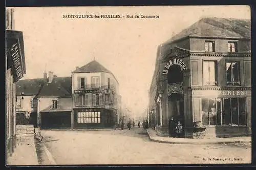 AK Saint-Sulpice-les-Feuilles, Rue du Commerce et commerces locaux