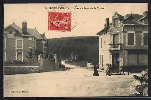 AK Saint-Priest-Taurion, Entrée du Pont sur la Vienne