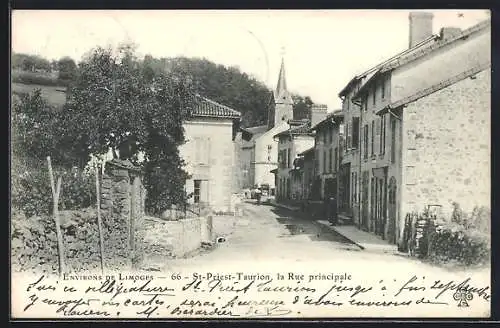 AK Saint-Priest-Taurion, la Rue principale