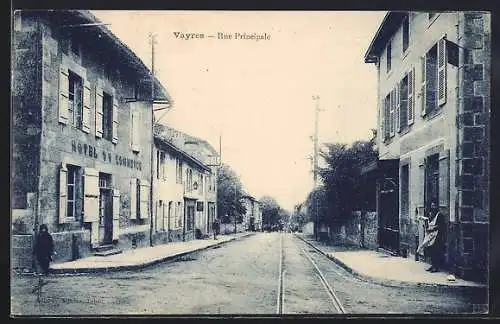 AK Vayres, Rue Principale avec Hôtel du Commerce