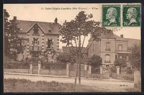 AK Saint-Sulpice-Laurière, Villas élégantes avec jardins