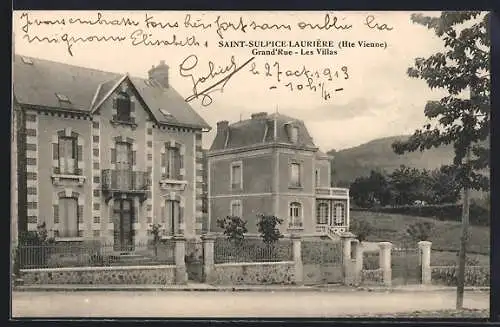 AK Saint-Sulpice-Laurière, Grand`Rue, Les Villas