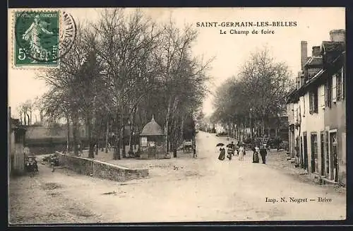 AK Saint-Germain-les-Belles, Le Champ de foire