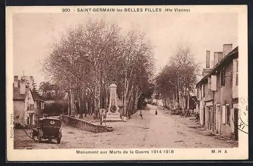 AK Saint-Germain-les-Belles, Monument aux Morts de la Guerre 1914-1918