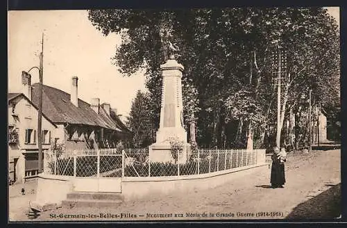 AK St-Germain-les-Belles-Filles, Monument aux Morts de la Grande Guerre (1914-1918)