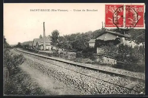 AK Saint-Brice, Usine de Bouchet et voie ferrée adjacente