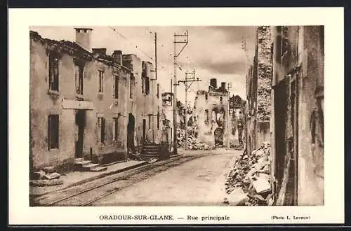 AK Oradour-sur-Glane, Rue principale