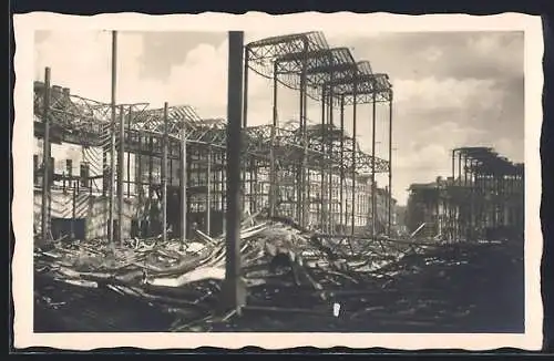 AK München, Glaspalast nach der Brandkatastrophe 1931