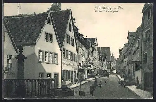 AK Rothenburg a. Tbr., Strassenblick untere Schmiedgasse