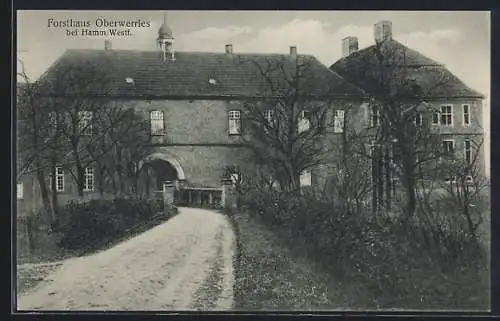 AK Hamm /Westf., Forsthaus Oberwerries, Ansicht von der Strasse aus