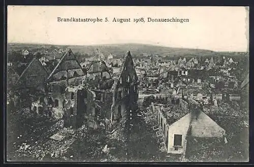 AK Donaueschingen, Brandkatastrophe von 1908