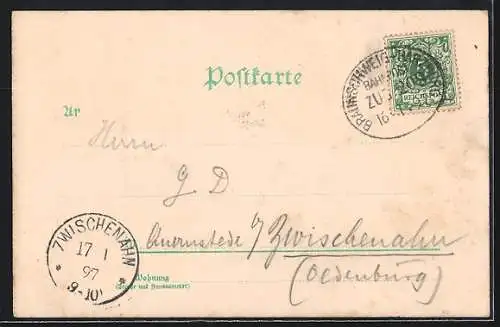 Lithographie Goslar, Altdeutsche Bierhalle zum Achtermann, Speise-Saal