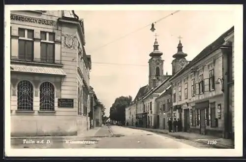 AK Tulln a. d. D., Wienerstrasse mit Kirche