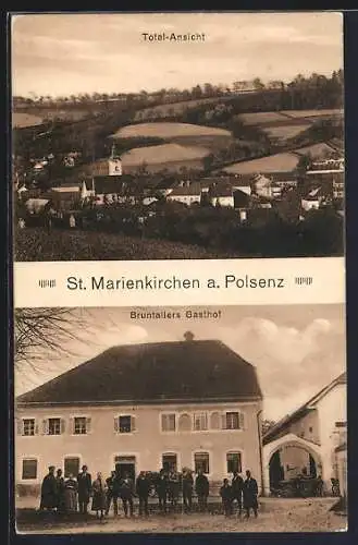 AK St. Marienkirchen a. Polsenz, Bruntallers Gasthof, Totalansicht