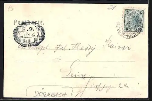 AK Dörnbach, Guten Rath, Faschings Gasthof, Inneres d. Kirche und Pfarrhof