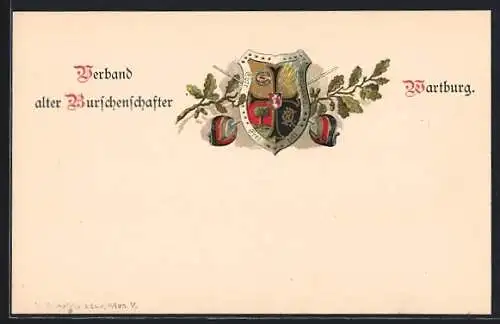 AK Das Studentenwappen des Verbandes alter Burschenschaften Wartburg