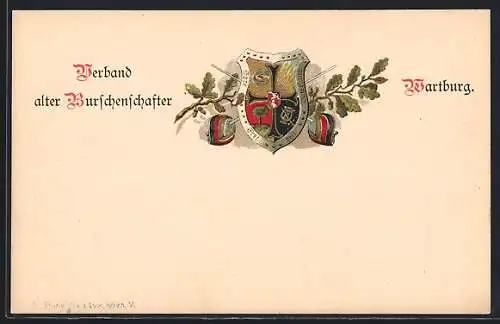 AK Studentenwappen des Verbandes alter Burschenschafter Wartburg