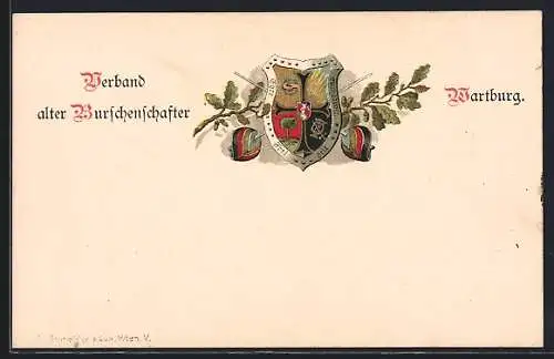 AK Studentenwappen des Verbandes alter Burschenschafter Wartburg