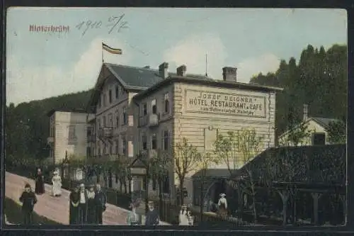 Relief-AK Hinterbrühl, Josef Deigners Hotel-Restaurant und Cafe zum Feldmarschall Radetzky