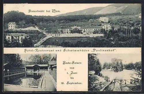 AK Hinterbrühl, Hotel Paulinenhof, Schwimmbäder