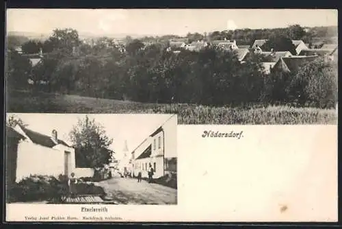 AK Pernegg /N.-Oe., Nödersdorf, Strassenpartie in Etzelsreith, Ortsansicht