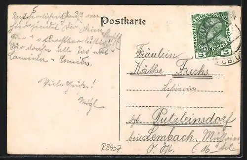 AK Peuerbach, Totalansicht des Ortes und Ortspartie Dechanthof