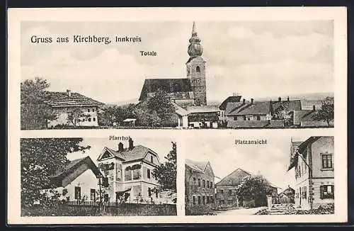 AK Kirchberg /Innkreis, Pfarrhof und Platzansicht