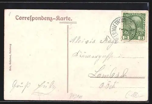 AK St. Radegund, Kirche, Gasthaus und Volksschule