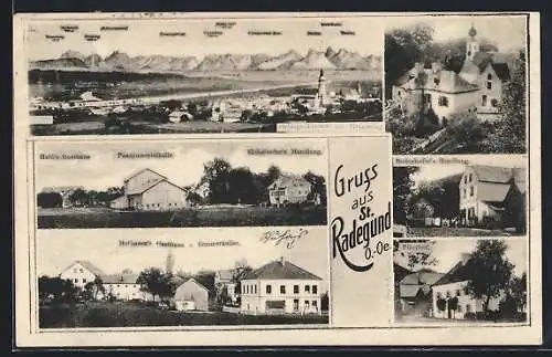 AK St. Radegund /O.-Oe., Handlung Eichelseder, Handlung Bodenhofer, Gasthaus und Sommerkeller Hofbauer, Gasthaus Habl