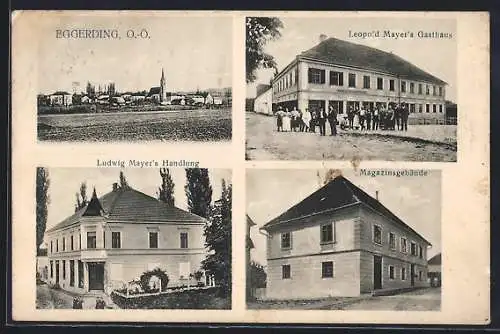 AK Eggerding, Leopold Mayer`s Gasthaus und Ludwig Mayer`s Handlung