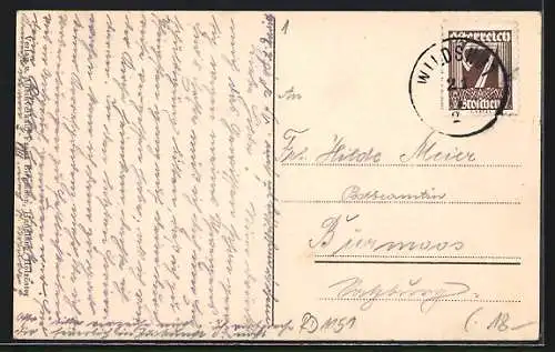 AK Franking, Holzöster, Königs Gasthaus, Handlung Birgmann, Totalansicht