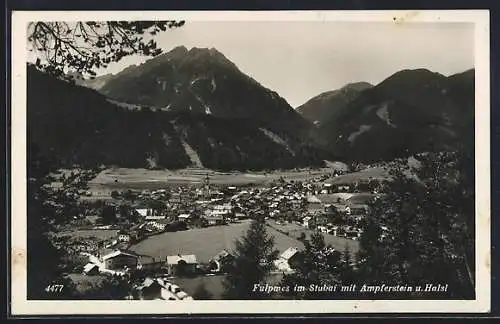 AK Fulpmes im Stubai, Ortsansicht mit Ampferstein u. Halsl