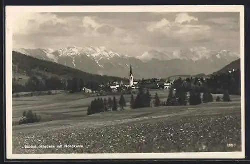 AK Mieders im Stubai, Gesamtansicht mit Nordkette