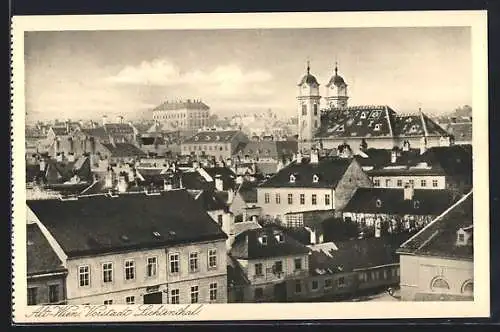 AK Wien, Lichtenthal, die Vorstadt aus der Vogelschau