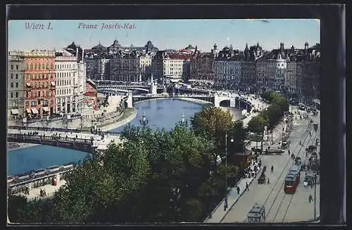 AK Wien, Franz Josefs-Kai aus der Vogelschau