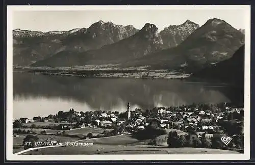 AK St. Gilgen am Wörthersee, Gesamtansicht von einen Berg aus