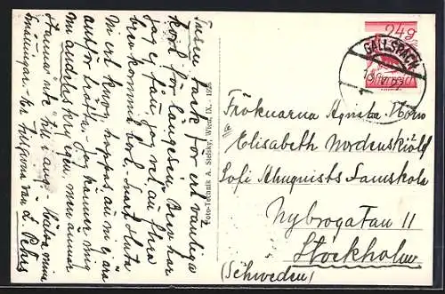 AK Gallspach /O.-Ö., Ortsansicht von einem Wanderweg aus