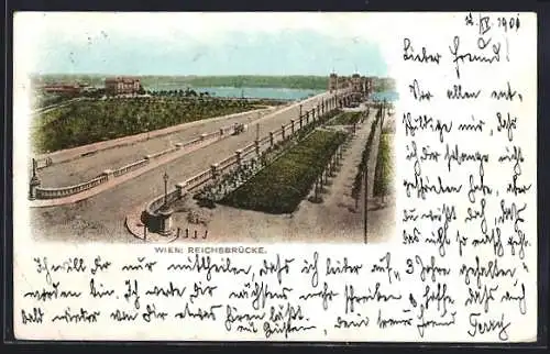 AK Wien, Blick auf die Reichsbrücke